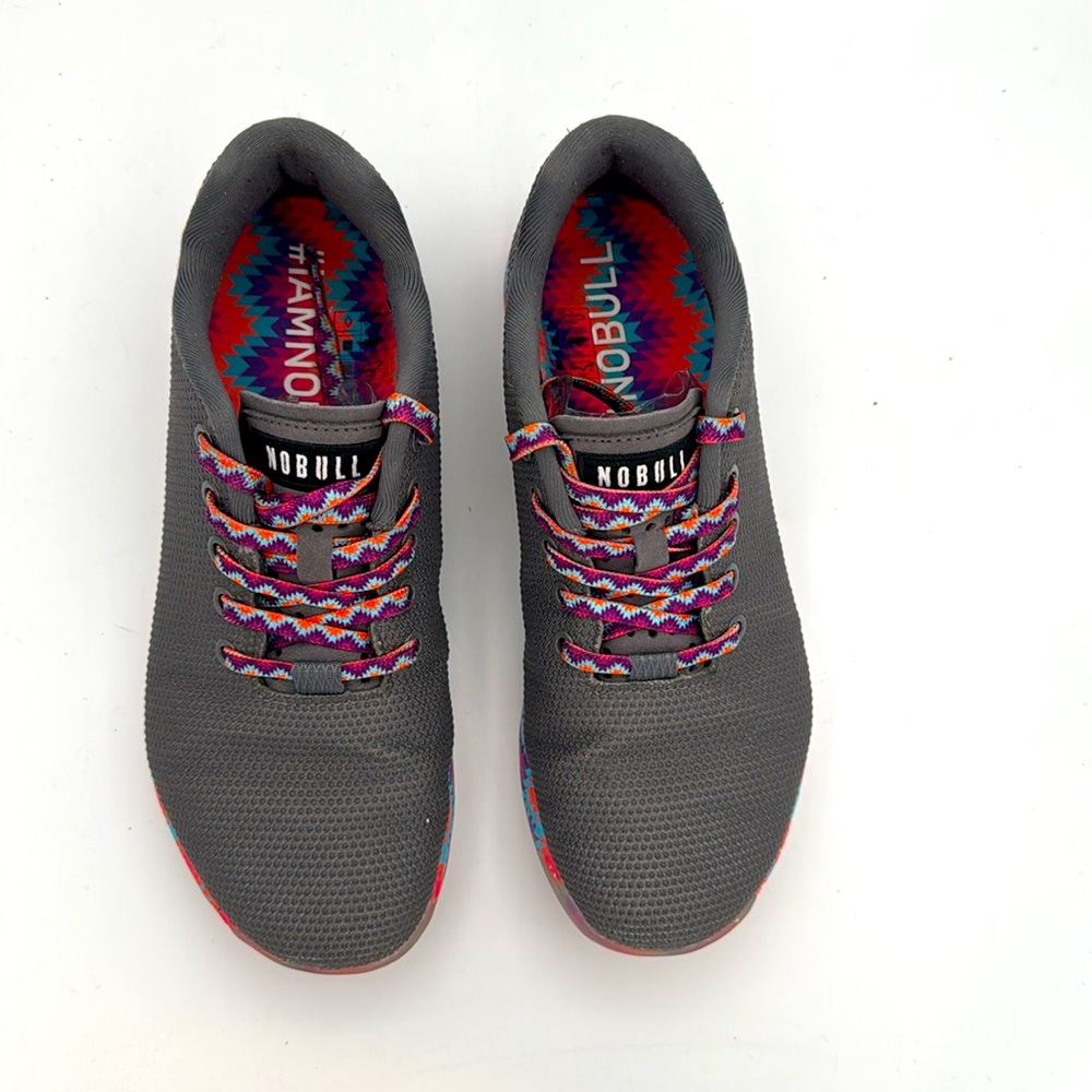 NOBULL - women’s Grey Patchwork Trainer sneakers CrossFit lace up shoes Size 9.5 - Picture 3 of 9